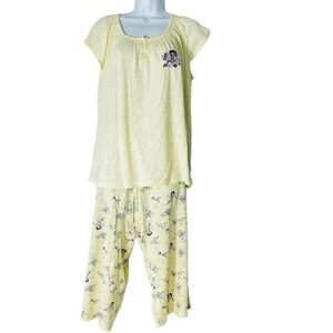 Betty Boop 2012 Yellow Pajamas Sleepwear‎ Cotton Blend Loungewear L 12-14